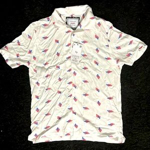 Denim & Flower Ricky Singh shirt USA flags Large